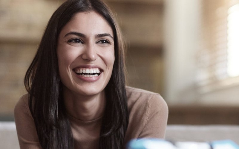 happy young woman in therapy