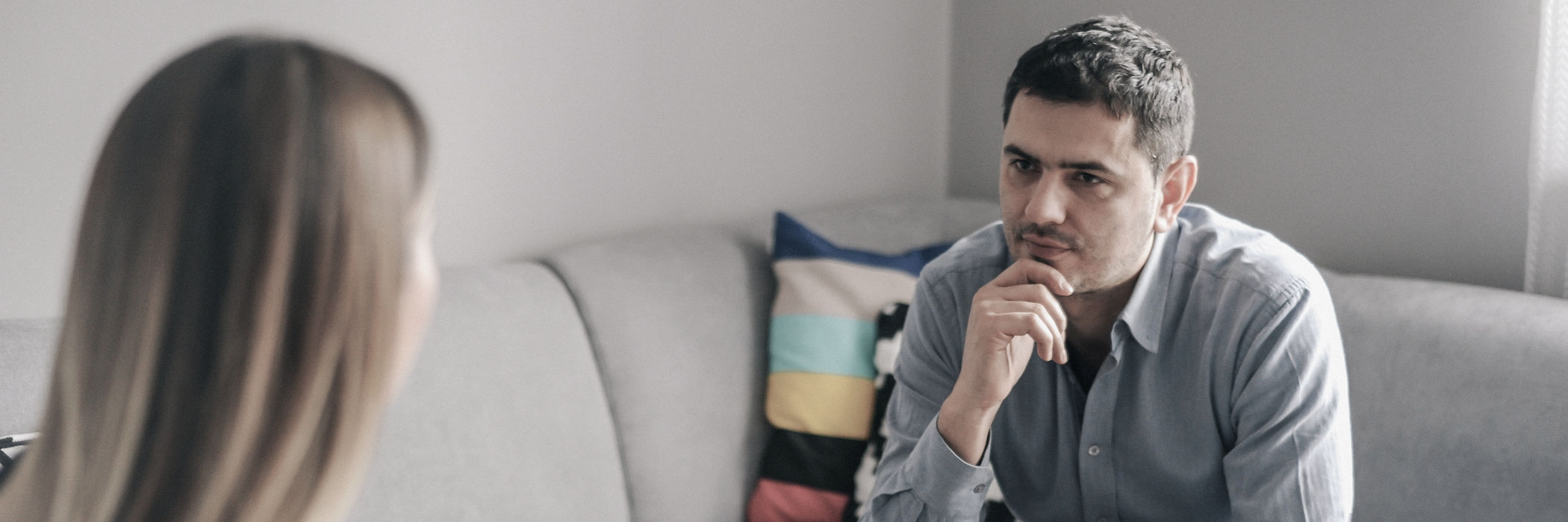 A man in PTSD treatment at Safe Harbor Behavioral Health in Gloucester, MA.