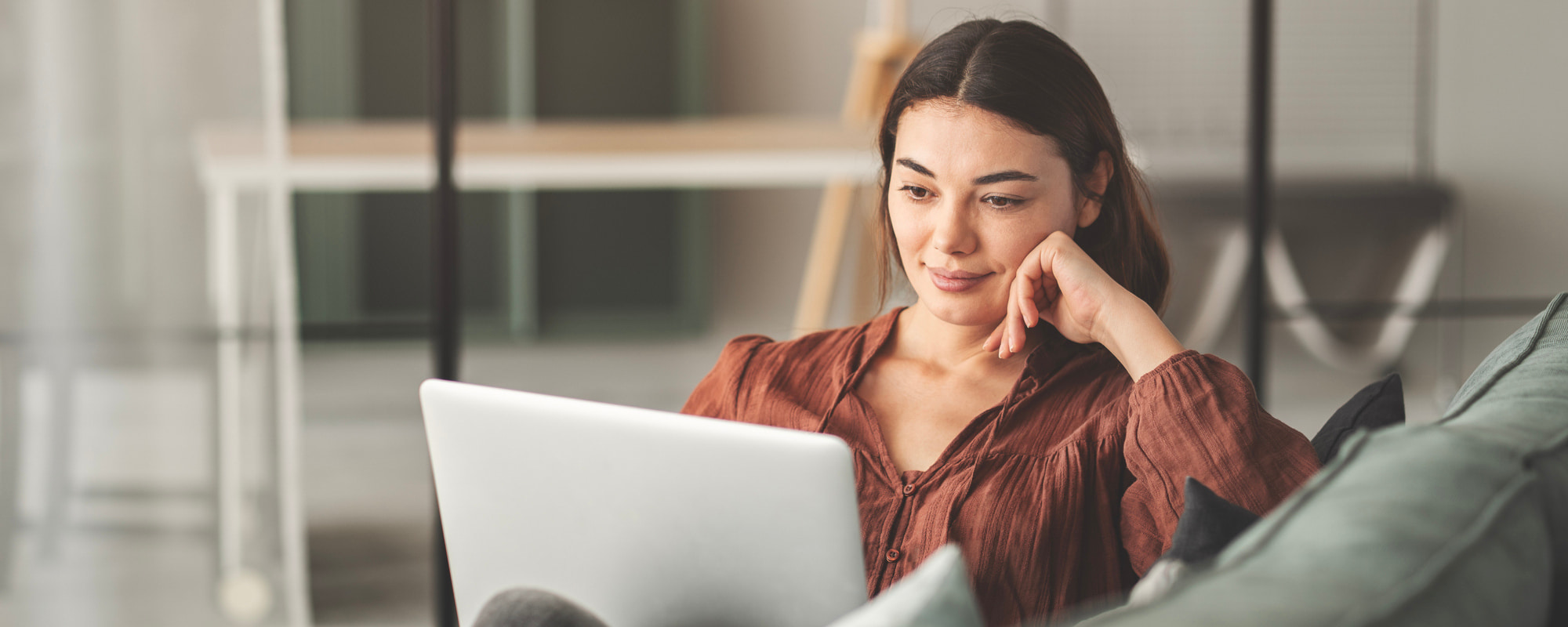 Woman reading a treatment blog