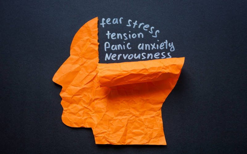 A picture of a head displaying the hidden signs of anxiety disorder.