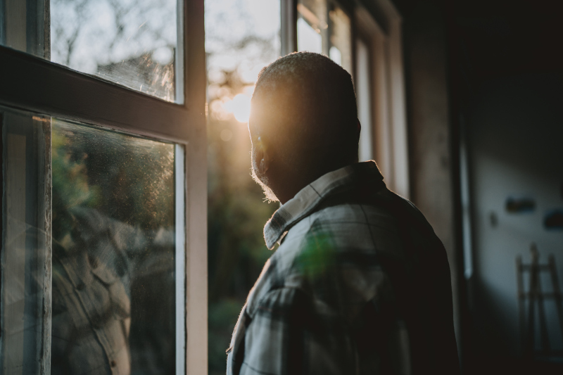 A man experiencing depression and burnout.