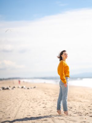 girl on beach, mental wellness